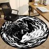 1pc Wolf Yin Yang Chair Carpet for Office, Round Non-Slip Durable Large Size Office Carpet, Suitable for Office, Beautiful Decoration