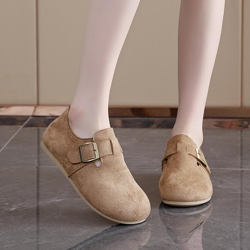 Autumn new inner heightening shoes flat heel Birkenstocks children's buckle outdoor lazy casual shoes H