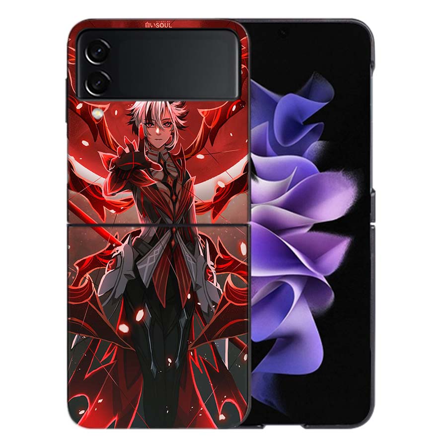 Arlecchino Genshin Impact Coque For Samsung Z Flip7 6 Galaxy Case Shockproof Z Flip5 Z Flip3 4 5G Hard Cover Phone TPU PC Hard