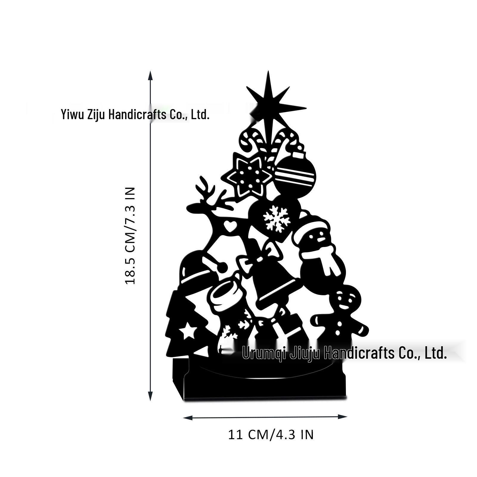 

Christmas Cross-border Wrought Iron Wall Hanging Decoration Silhouette Metal Craft