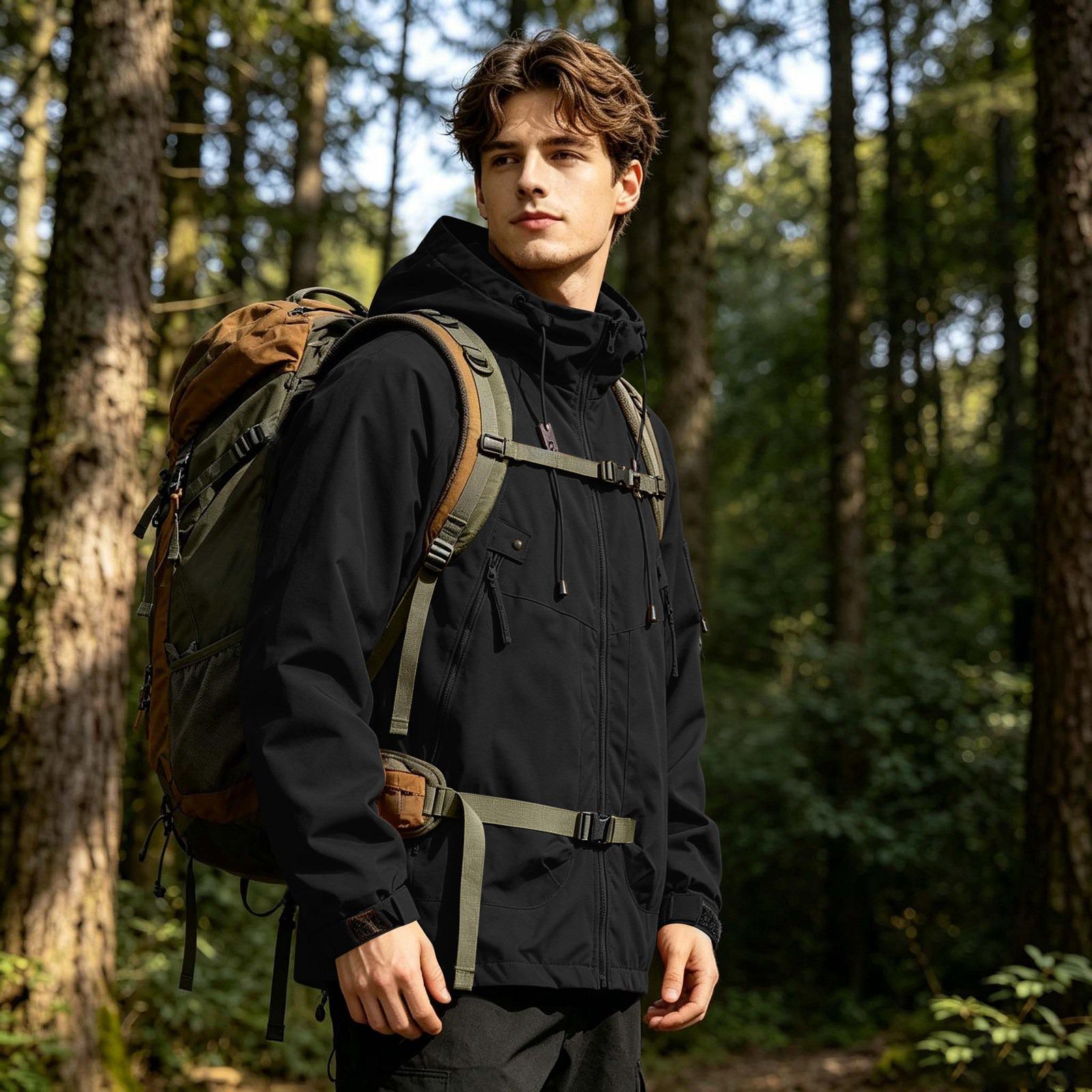Men s Rain Jacket - Lightweight Outdoor Hiking for and Travel L