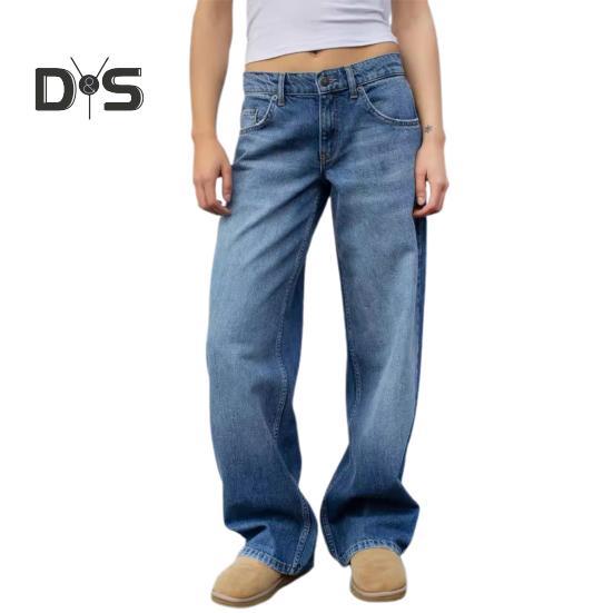 Wide Leg Jeans for Women High Waist Stretchy Denim Pants with Pockets Casual Straight Leg Jean Trousers