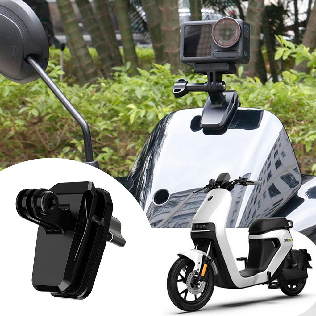 Motorcycle Windshield Clip for Action 4/Action 5/Pocket 3 Camera Clamp Aluminum Silicone Cushion Motorcycle Windshield