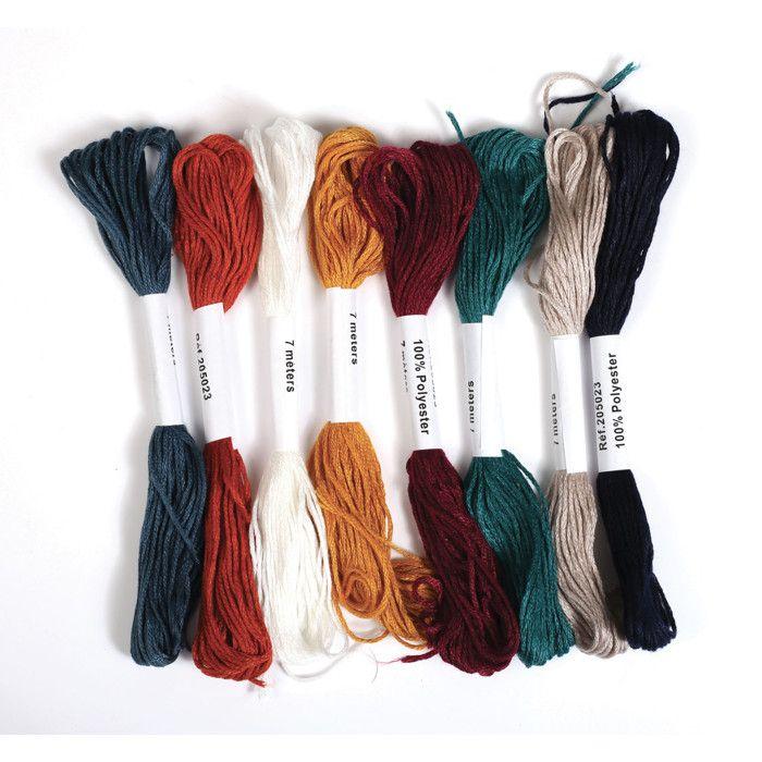 Embroidery Thread 8 Skeins 7m Burgundy