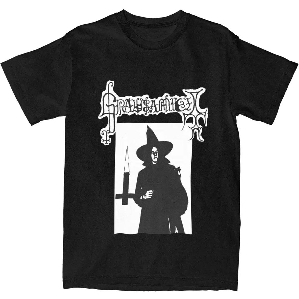Sommarmode herr T-shirt Grausamhet musik black metal gotisk T-shirt Herr avslappnad lös ren bomullstopp