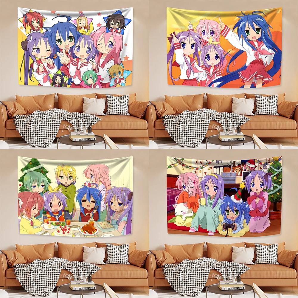 Kawaii Anime Tapestry Lucky Star Izumi Konata Japanese Home Decor Bedroom Wall Hanging Gift for Friends