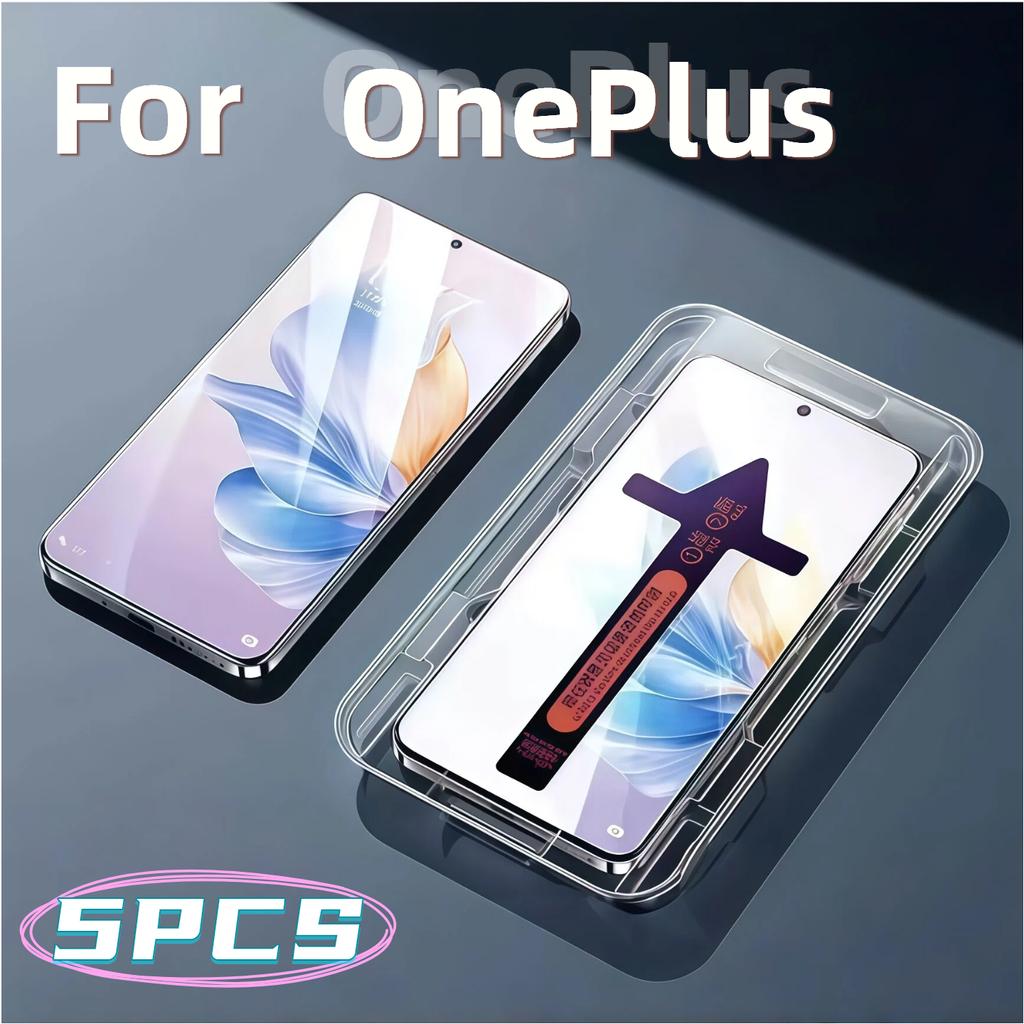 For OnePlus 13 12 11 10 9 8 Ace 3 2 Pro 1+ Screen Protector 5Pcs Tempered Glass Film HD Clear Anti Scratch with Easy Install Kit