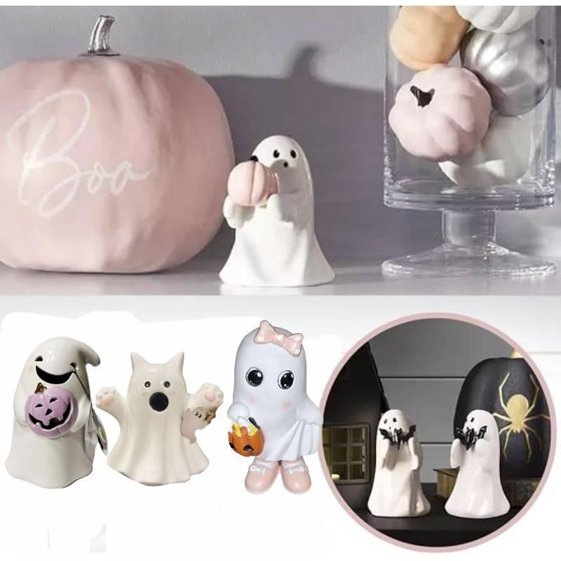 Charming Resin Pumpkin Bat Ghost Decoration For Festive Halloween Table Centerpiece