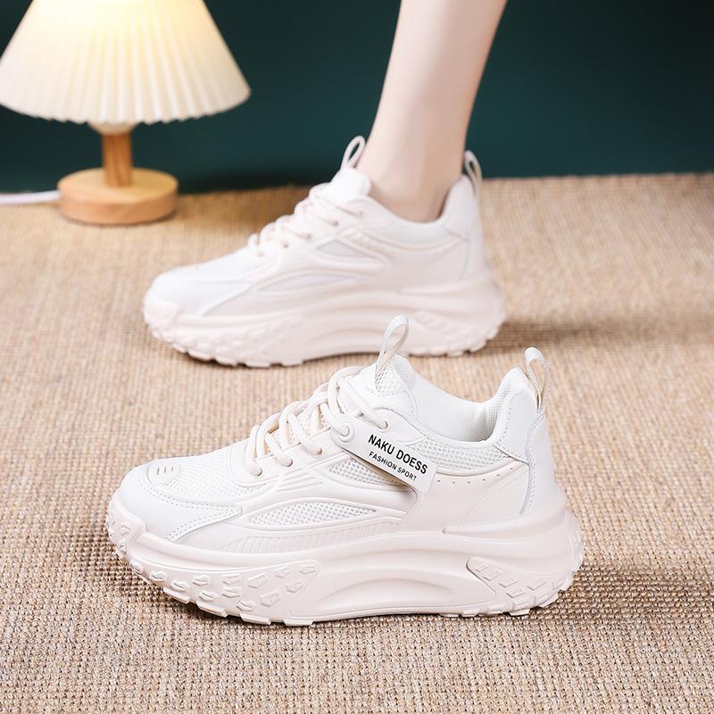 

Dad shoes women s new spring and autumn versatile platform Forrest Gump shoes running sports casual shoes women s shoes 40 бежевий