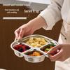 304 Stainless Steel Square 3-Compartment Kids Meal Tray