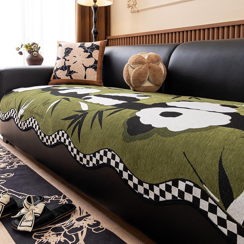 Special-shaped Sofa Cushion Is Universal In All Seasons 2025 New Light Luxury High-end Fixed Non-slip Seat Cushion Straight Cover Cloth