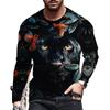 Men's 3D Printed Long Sleeve Casual Fashion Crew Neck T-Shirt Sports Daily Comfort Light Breathable Quick Drying Top