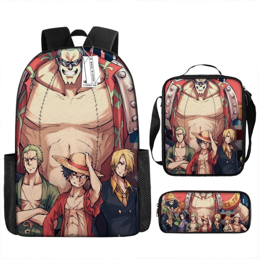 ONE PIECE Student School Bag Luffy Cartoon School Bag Boys Pencil Bag Voyage King Explosion