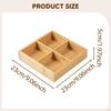 Bamboo Divided Tray Dessert Fruit Veggie Plate Rustic Nut and Candy Serving Platter for Indoor