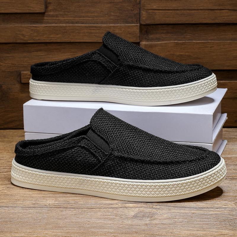 2025 men's shoes summer breathable thin leisure sports one pedal to work board shoes deodorant old Beijing cloth shoes