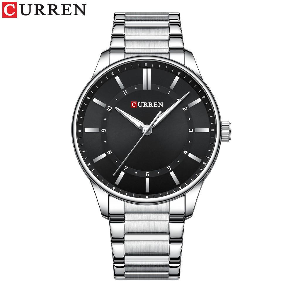 CURREN 8430 Men's Waterproof Quartz Watch with Steel Band, Business Casual Large Dial