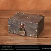 Vintage Wooden Jewelry Storage Box with Lock - Ideal for Earrings, Necklaces, Gifts, and Photography Props.