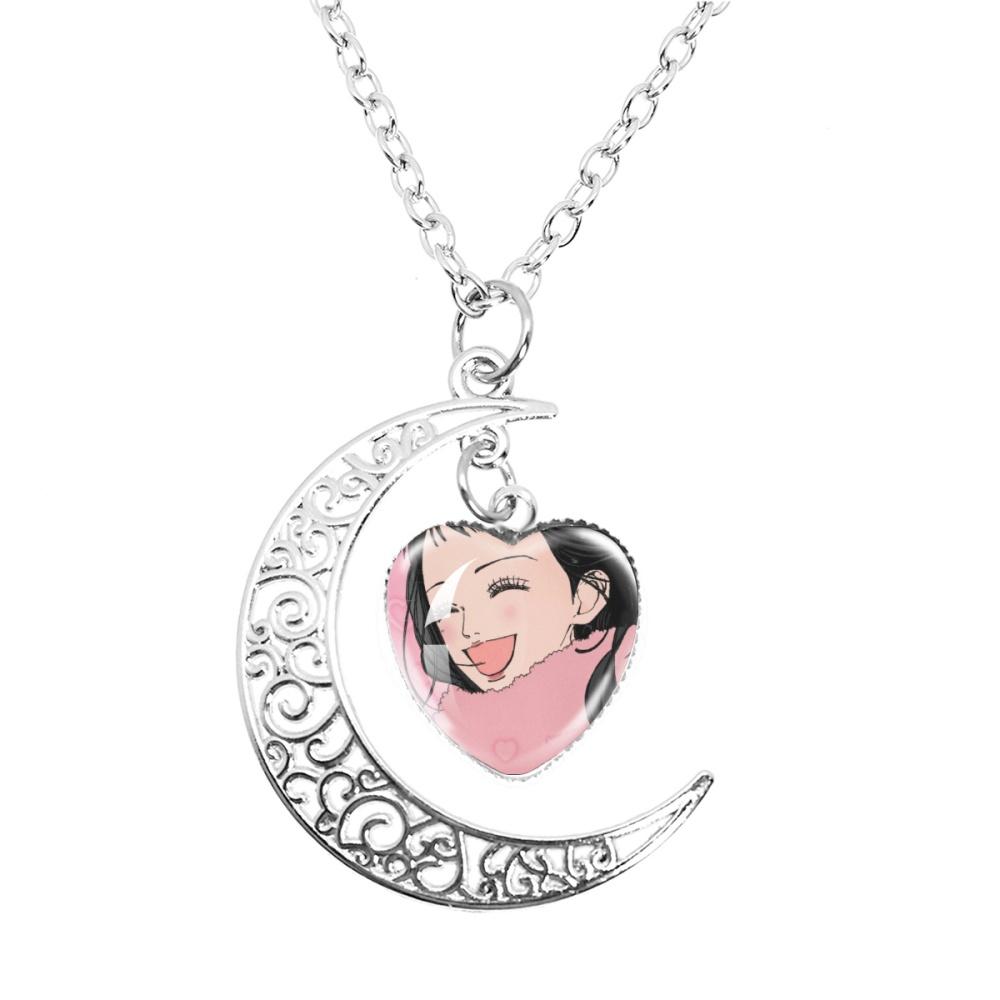 Anime Paradise Kiss Yukari Hayasaka Miwako Sakurada The Moon Necklace Glass Heart Shape Pendant Necklace Jewelry Charm Fans Gift