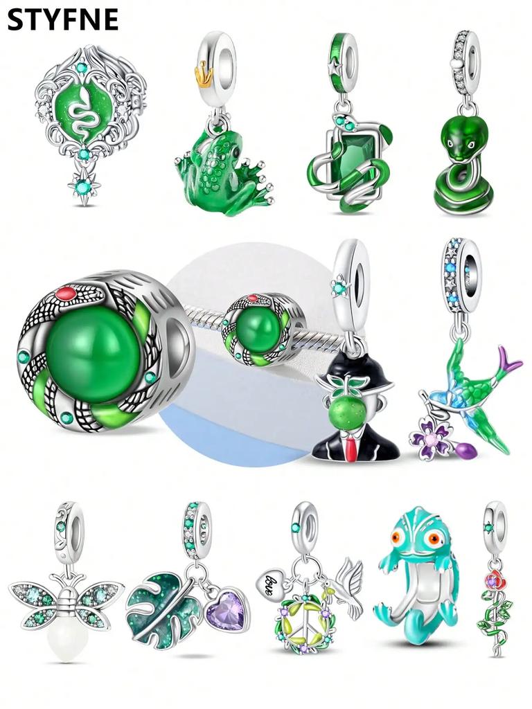 Charm Bead Components Plata Copper Metal Colors Green-backed swallow Bead Components Charm Bead Component Pendant Bead Component Designed For
