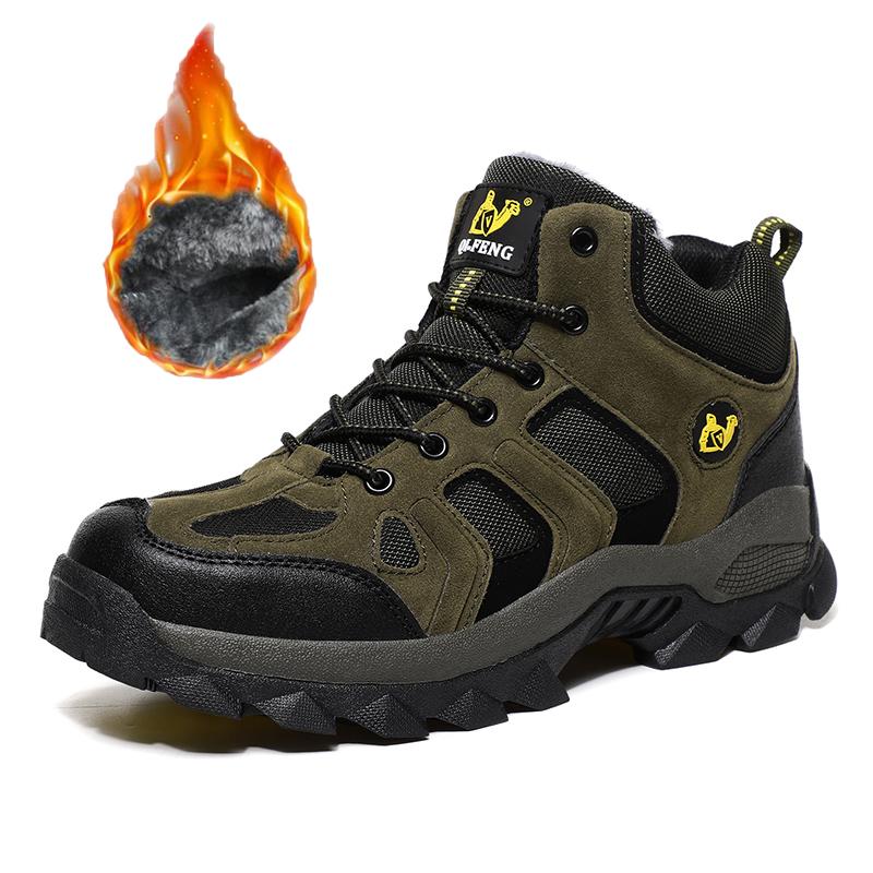 39-48 Uomo Taglie Forti Scarpe alla Moda High Top per Escursionismo e Alpinismo all'Aperto con Imbottitura in Cotone Peluche Scarponi da Neve