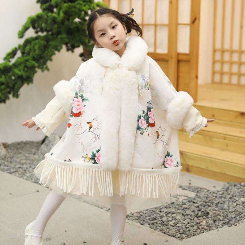 Girls Winter Warm Hooded Cape With
