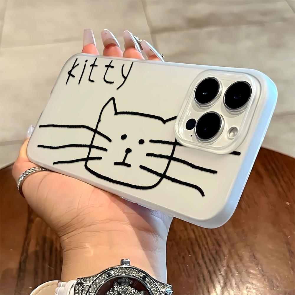 Чехол для телефона с мультяшным узором кошки Для iPhone 17 17air 16 15 14 13 12 11 8 7 Pro Max Мобильный защитный чехол Мягкая обложка Funda iphone 11 Pro