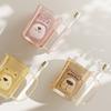 Mouthwash Cup Non-Slip Handle Smooth Round Mouth Transparent Body Rabbit Bear Design Bathroom Cup with Toothbrush Slot