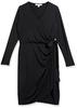 Amazon Essentials Women's Classic Fit Long Sleeve Wrap Dress, Black, Size L