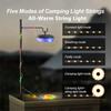 Camping String Lights, 33Ft/10M Portable Outdoor Lamps Reel with 8 Modes, 2000mAh Rechargeable Fairy Lamp