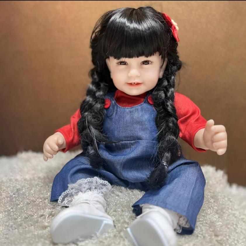 

22-дюймовые куклы Reborn, тканевое тело, Реалистичная улыбка принцессы, 55 см, KEIUMI, модная кукла Bebe Reborn для новорожденных, игрушка для детей, подарок на день рождения 22 inch about 55 cm