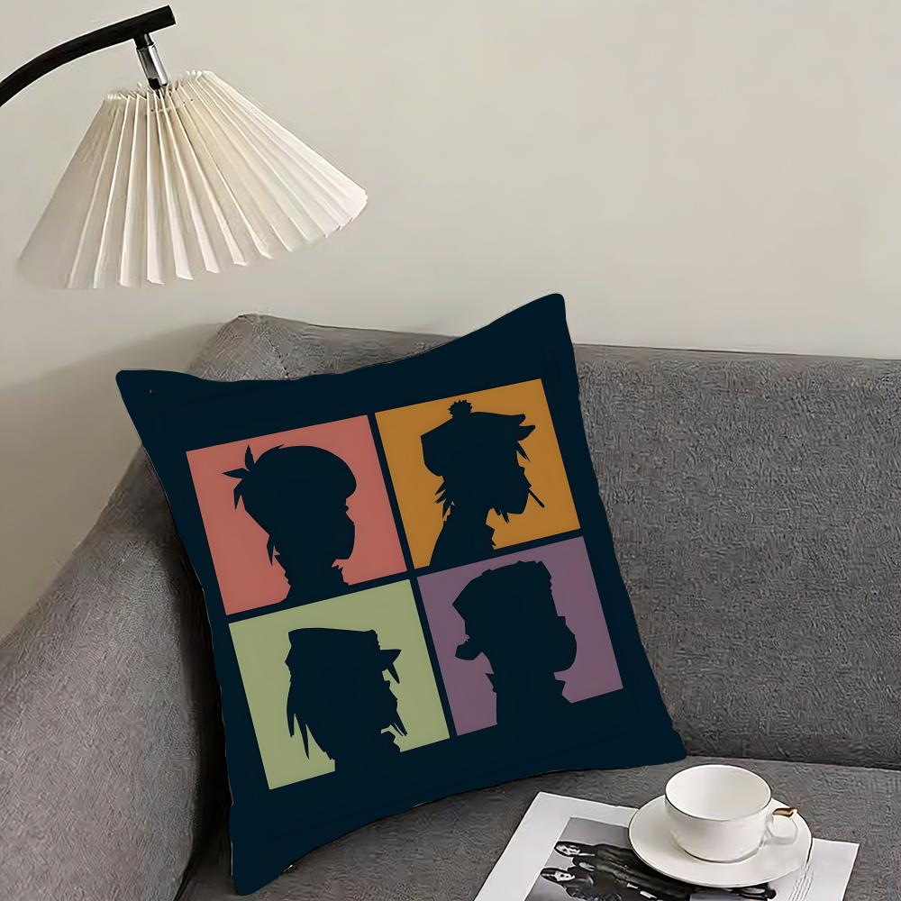 G-Gorillaz Band Cushion Cover Pillowcase Ultra Soft Skin Friendly Fabric Cloud Like Comfort & Concealed Zipper