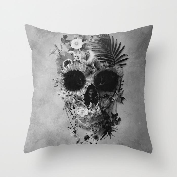 Halloween Skull Pillow Cover Funny Festival Pillow Cushion Line Pillow Cover Lazy