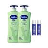 Vaseline Aloe Fresh Body Gel Lotion and Original Lip Balm Bundle