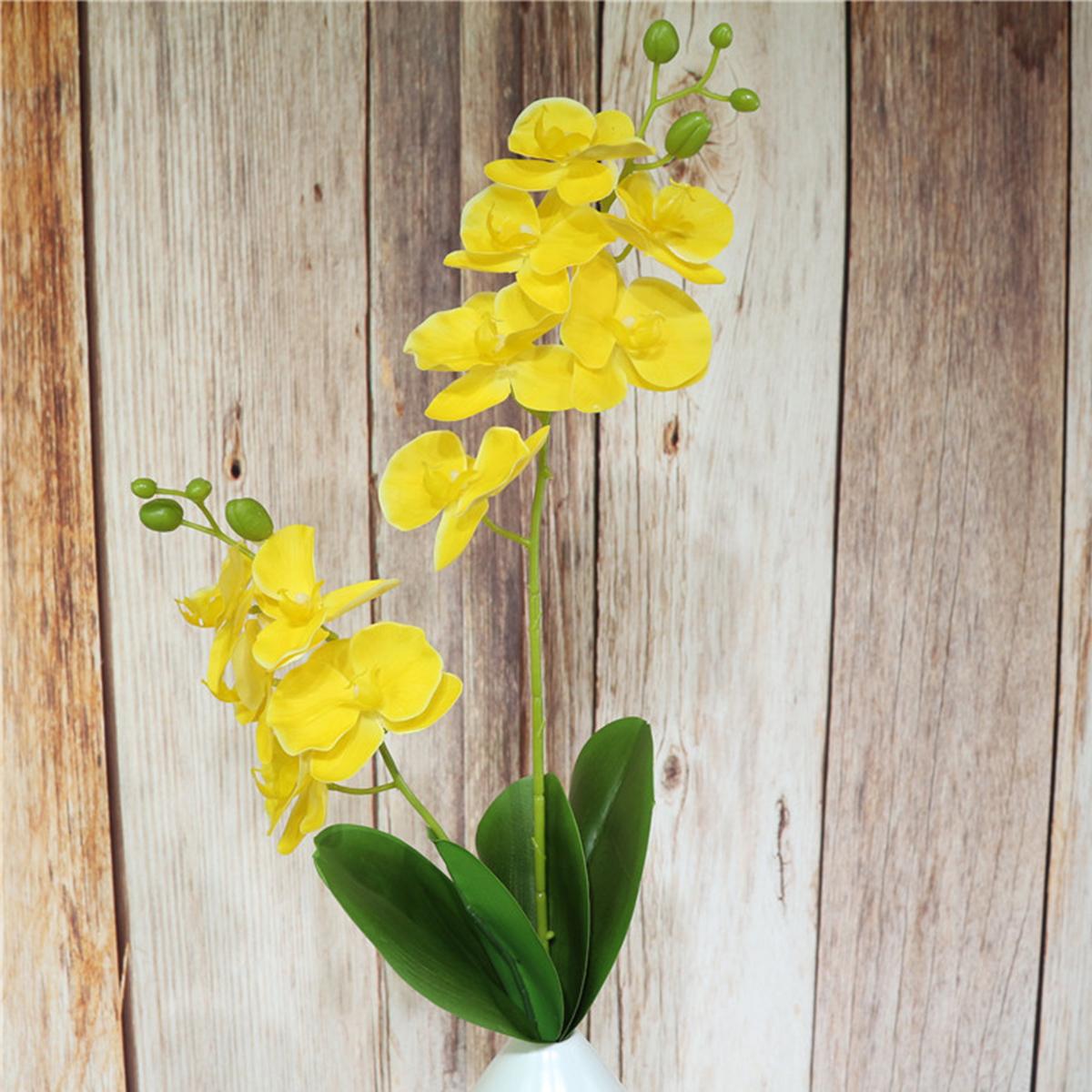 

1 шт. искусственные цветы искусственная бабочка орхидея настоящие сенсорные цветы для свадьбы домашний офис вечерние украшения двора отеля ресторан патио праздничный жёлтый