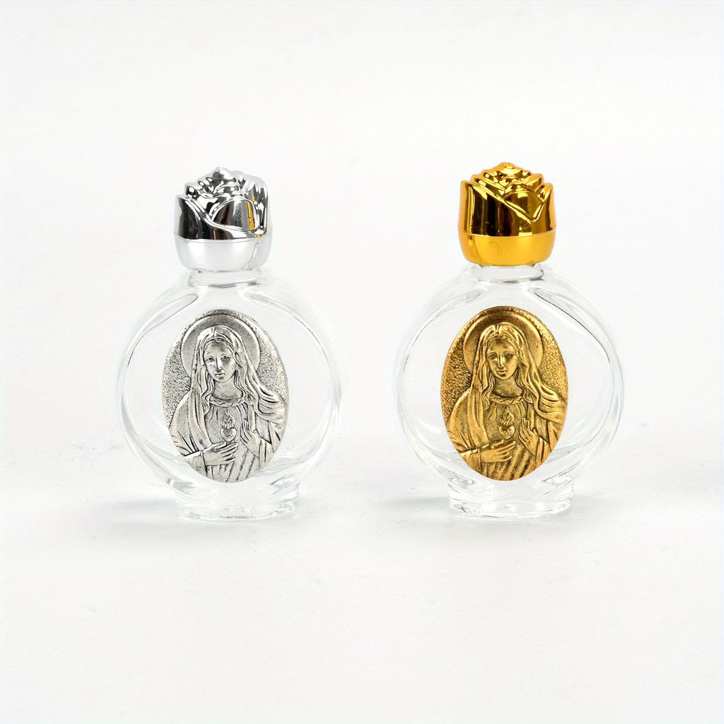 1Pc Holy Water Sacred Heart of Mary Bottle Religious Cross Bottle Christian Virgin Sculpture Bottle Holy Water Bottle