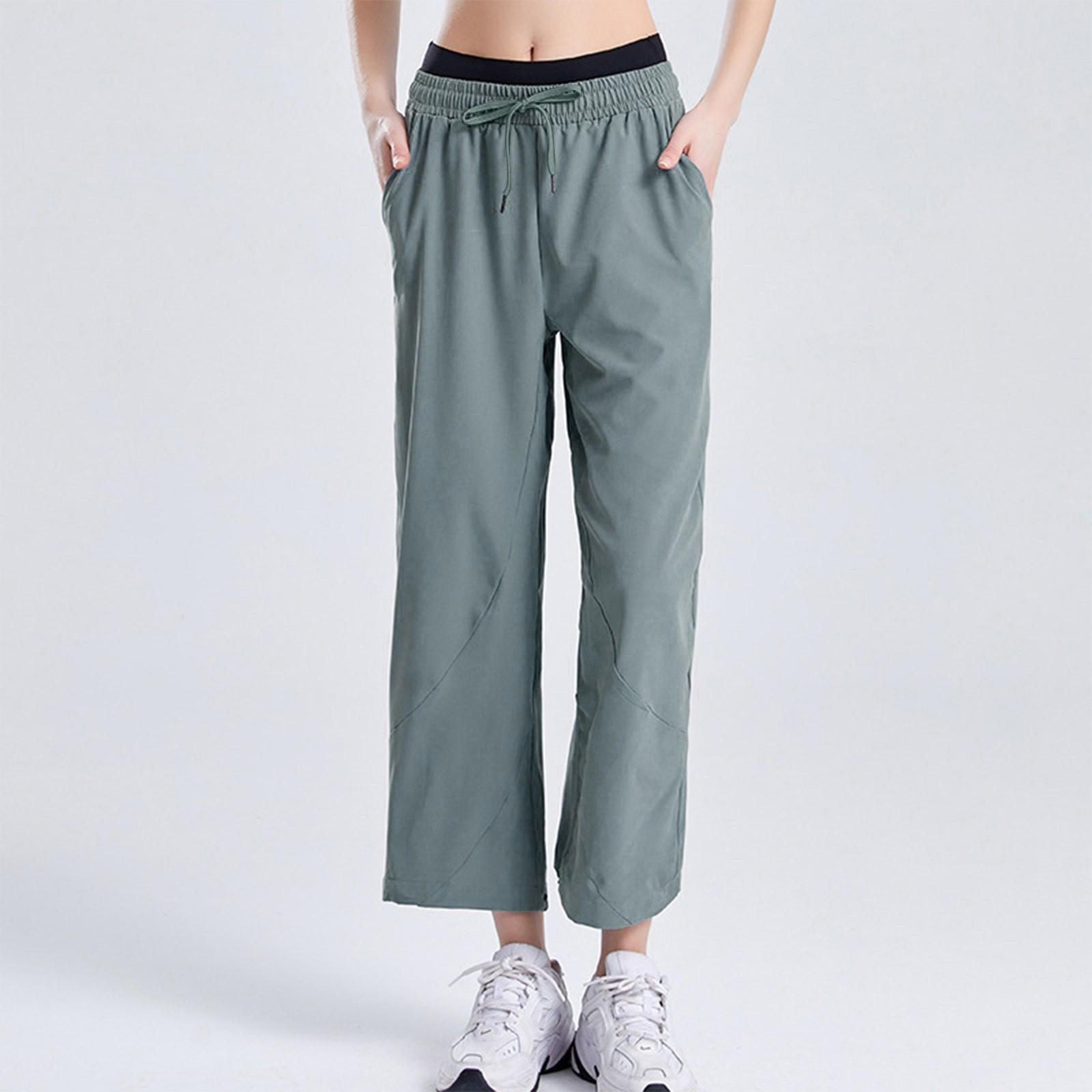 

Женские повседневные однотонные брюки с карманами и ремнями, спортивные брюки L бирюзовый