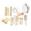 10 ks Sada Hudební bicí nástroje Dřevěné Nerezové Dětské hudební nástroje