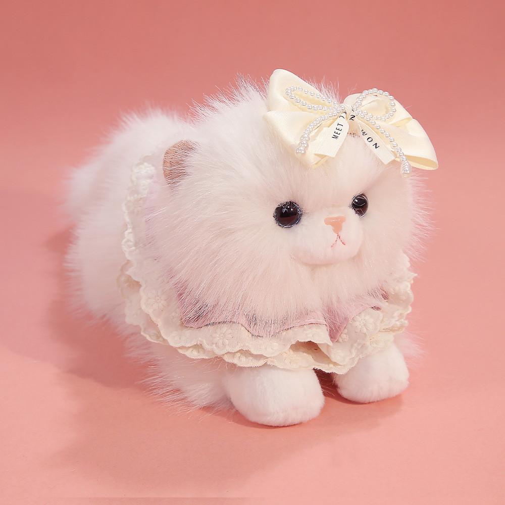 Lifelike Plush Cat Toy With Soft Polyester Fiber Filling For Kids And Collectors