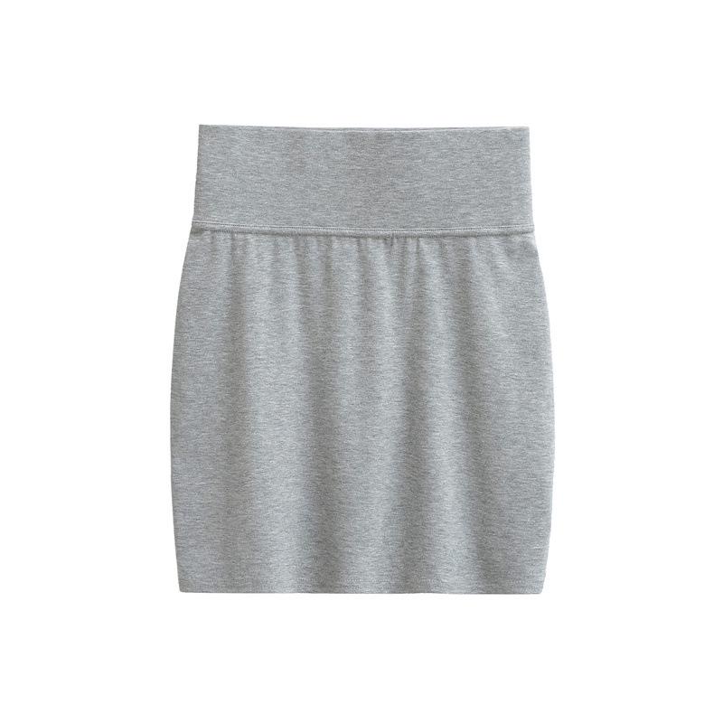 Chic High-Waisted Slimming Retro Skirt - Women's Elastic Hip-Hugging Short Skirt for Spring & Autumn