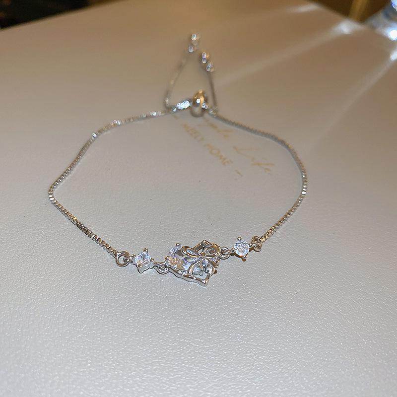 Pulsera Coreana de Zircón Esmeralda y Diamantes - Joyería de Amistad Brillante de Alta Gama para Mujeres a la Moda