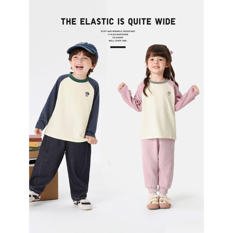 European Style Boys' Long-Sleeve T-Shirt with Color-Blocked Raglan Sleeves, Base Shirt, 2026 Spring and Autumn New Children's Clothing, Toddler Top