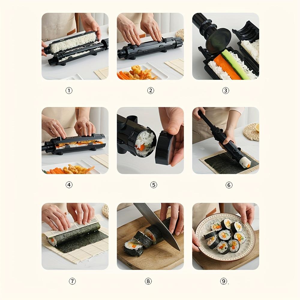 2pcs/set Plastic DIY Striped Sushi Mold Convenient Sushi Rice Ball Making Tool Set Suitable for Breakfast, Lunch and Dinner Making Convenient