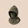 Warmer Hooded Neck Cap Drawstring Winter Pullover Cap Casual Fleece Balaclava Hat  Outdoor