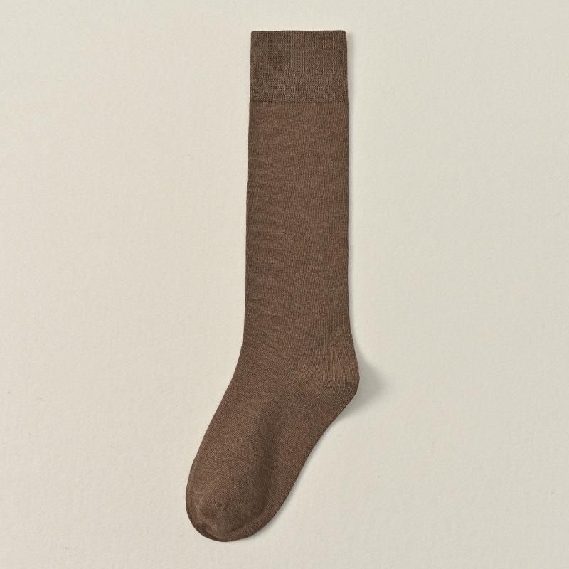 5 Pairs of Female Spring and Autumn Pure Cotton No Trace But Knee Long Leg Socks