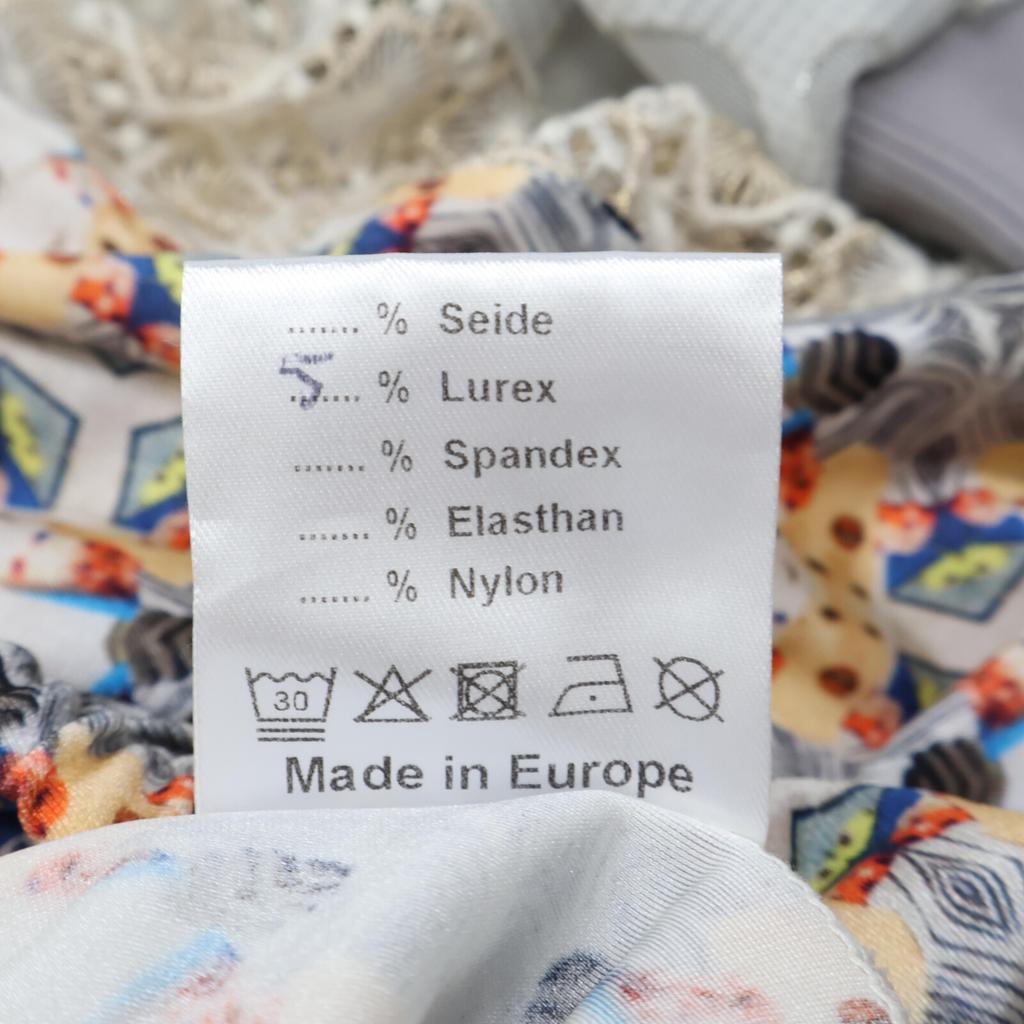 TATA CHRISTIANE White x Silver Material Switching Easy Pants Bottoms Not written multicolorUsed