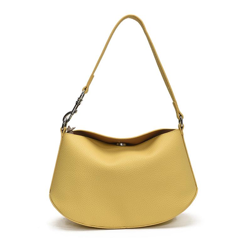 Internet Celebrities with the Same Women's Bag 2025 New Pea Bag Lychee Pattern Shoulder Crossbody Fashion Simple Dumpling Bag Women