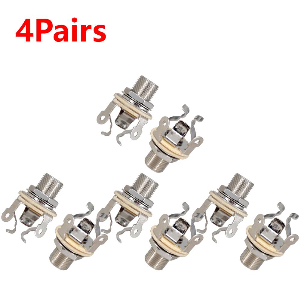 1-5Pairs Guitar Pickup 1/4 Inch 6.35Mm Output Jack Guitar Stereo Socket Parts Guitar Mono Jack Socket for Electric Guitar Bass
