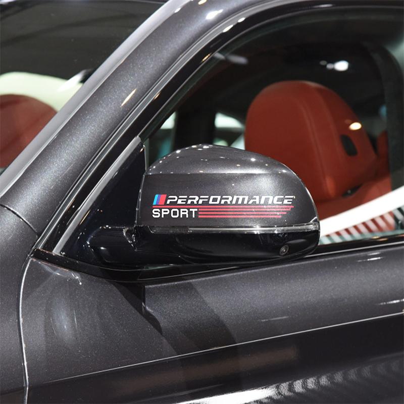 2pcs Performance Sport Sticker Vinyl Car Side Wing Rearview Mirror Badge Auto Part Decoration for BMW X1 X3 X4 X5 X6 X7 E46 E90