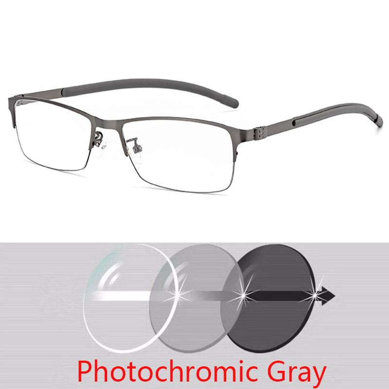 Titanium Alloy Photochromic Myopia Eyeglasses Women Men Prescription Spectacles Eyewear -0.5 -0.75 -1 -1.25 -1.5 -2 -2.5 To -6