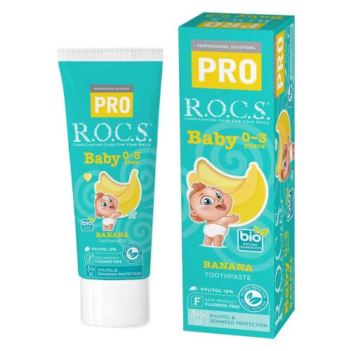 

R.O.C.S. Rox PRO Baby Toothpaste (0-3 years) Banana Flavor [100% Natural Ingredients] Additive-Free, Fluoride-Free, 45g x 1 (1)